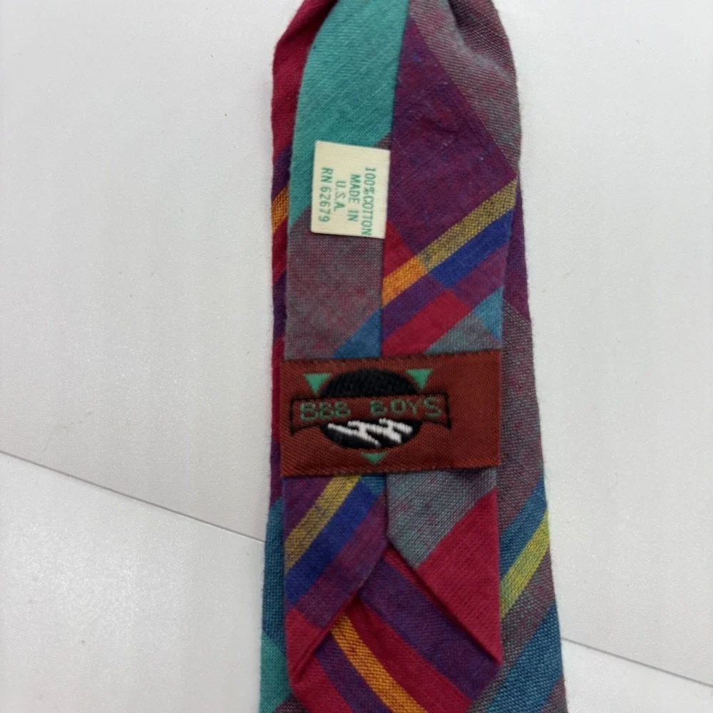 Vintage‎ Classic Boys Clip On Neck Tie 100% Cotton ~ USA ~ Preppy